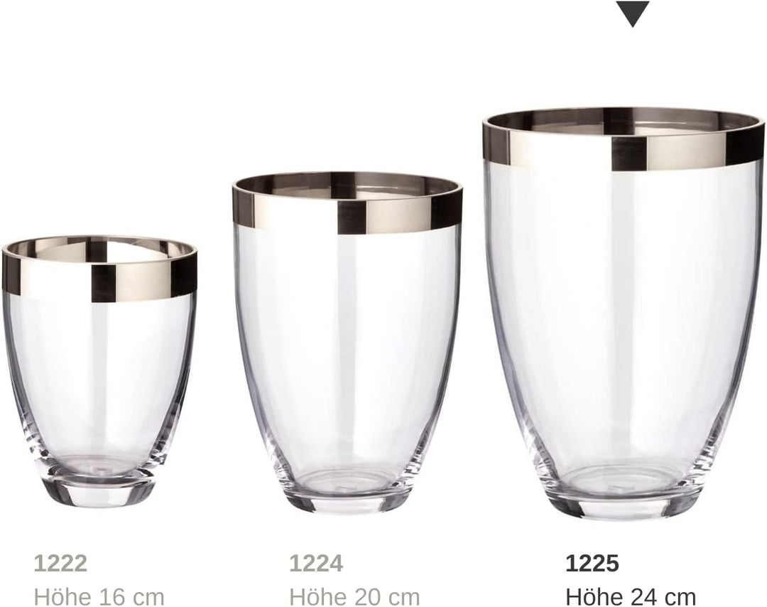 EDZARD Vase Charlotte (Ø 19 cm, Höhe 24 cm) aus mundgeblasenem Kristallglas - Blumenvase, Glasvase r