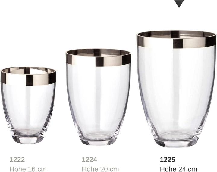 EDZARD Vase Charlotte (Ø 19 cm, Höhe 24 cm) aus mundgeblasenem Kristallglas - Blumenvase, Glasvase r