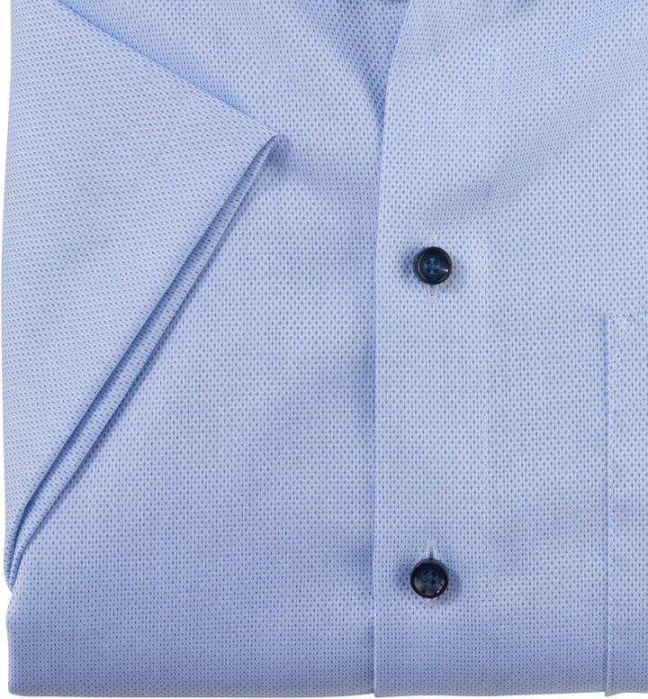 OLYMP Herren Businesshemd Kurzarm Luxor,Einfarbig,modern fit,Global Kent 41 Bleu 11, 41 Bleu 11