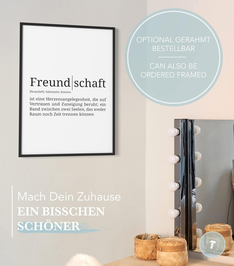 Papierschmiede® Definition: Freundschaft, DIN A1 (59x84 cm), XXL Poster für Wohnzimmer, Schlafzimmer