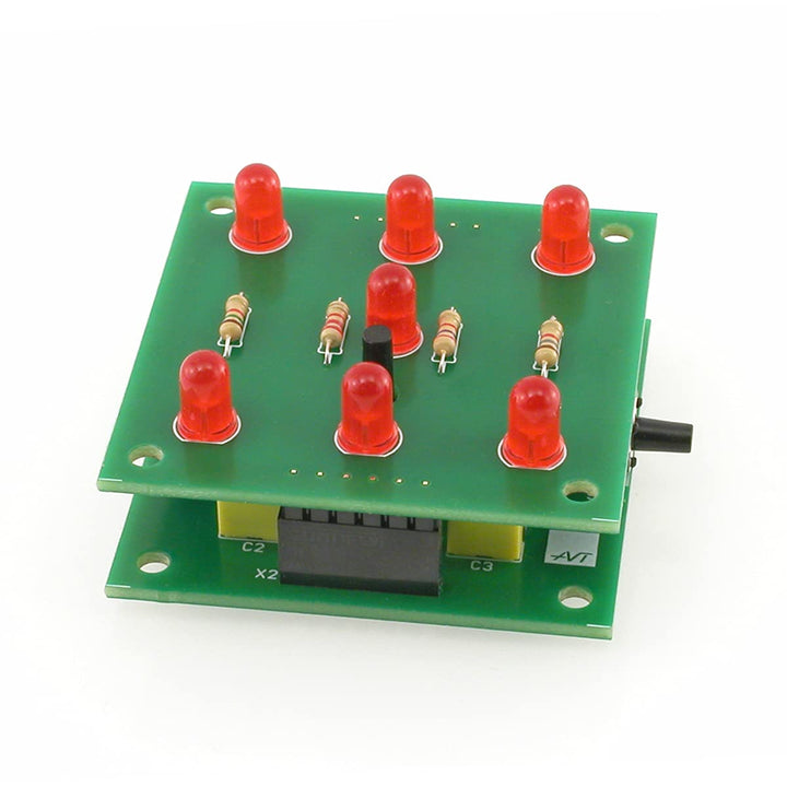 AVT1661 KIT DIY Elektronischer Würfel, Spielwürfel, Elektronik-Bausatz zum Löten Lernen, Übungsplati