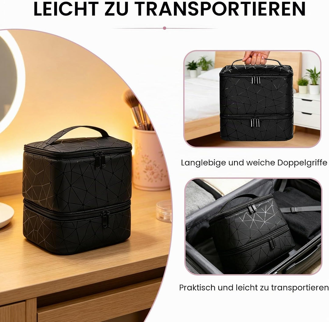 Nagellack Organizer, Nagellack Aufbewahrung für 30 Nagellackflaschen und 1 LED-Nagellampe, doppelte