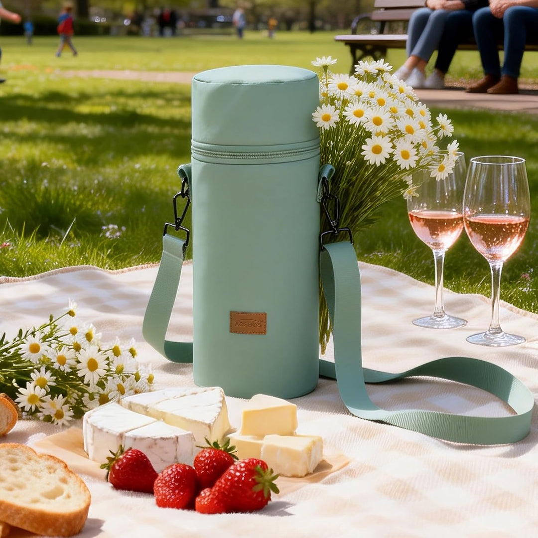 Aosbos Flaschenkühler für unterwegs Kühltasche für Flaschen Manschette | Für Weinflasche Champagner