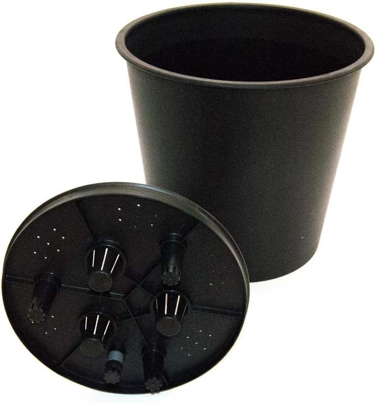 Eleganteinrichten Pflanzkübel Polyrattan D52xH44cm schwarz.