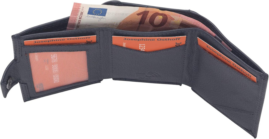 Josephine Osthoff Mini Geldbörse mit Münzfach, RFID Credit Card Holder Damen und Herren Slim Wallet