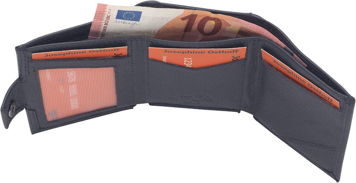 Josephine Osthoff Mini Geldbörse mit Münzfach, RFID Credit Card Holder Damen und Herren Slim Wallet