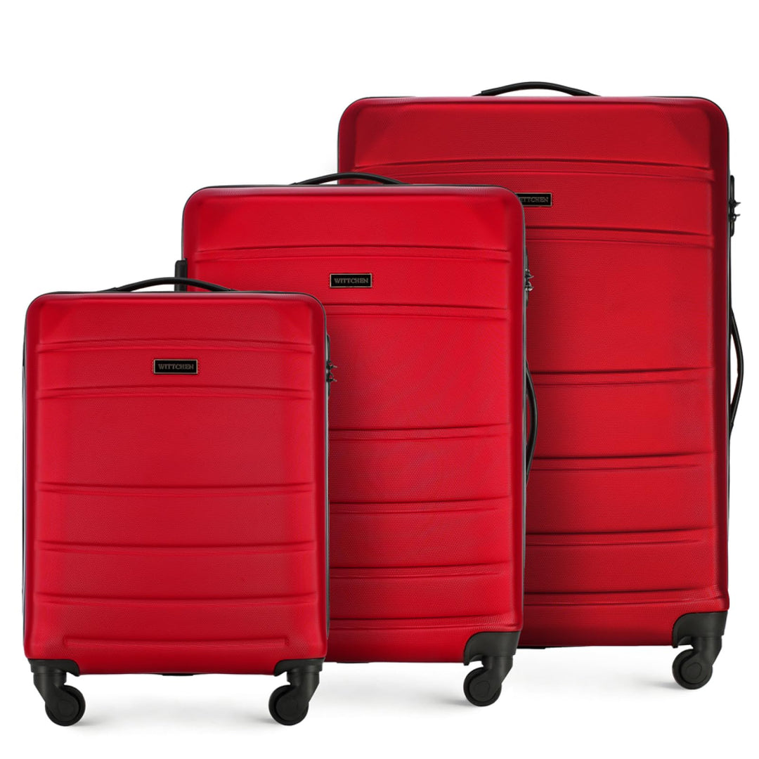 WITTCHEN Koffer-Set 3tlg. Trolley Koffer Reisekoffer aus ABS Hartschalen Kofferset Trolley 4 Rollen