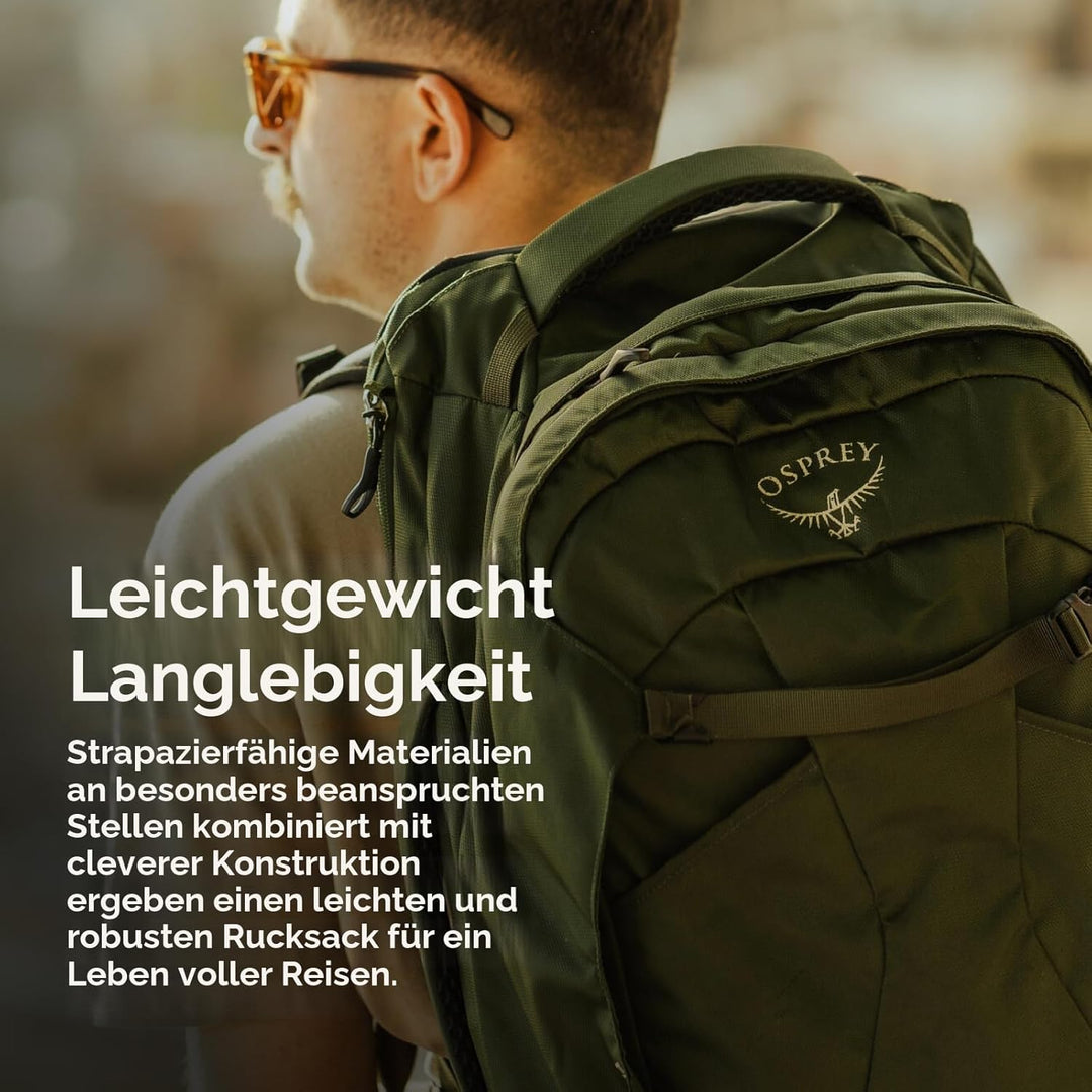 Osprey Farpoint Men's Travel Backpack O/S - Fassungsvermögen 40L Gopher Green, O/S - Fassungsverm&#x