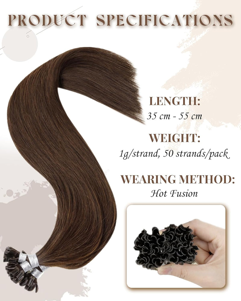 Hetto Echthaar Bondings Extensions Dunkelbraun Keratin Haar Extensions Echthaar Remy Bonding Extensi