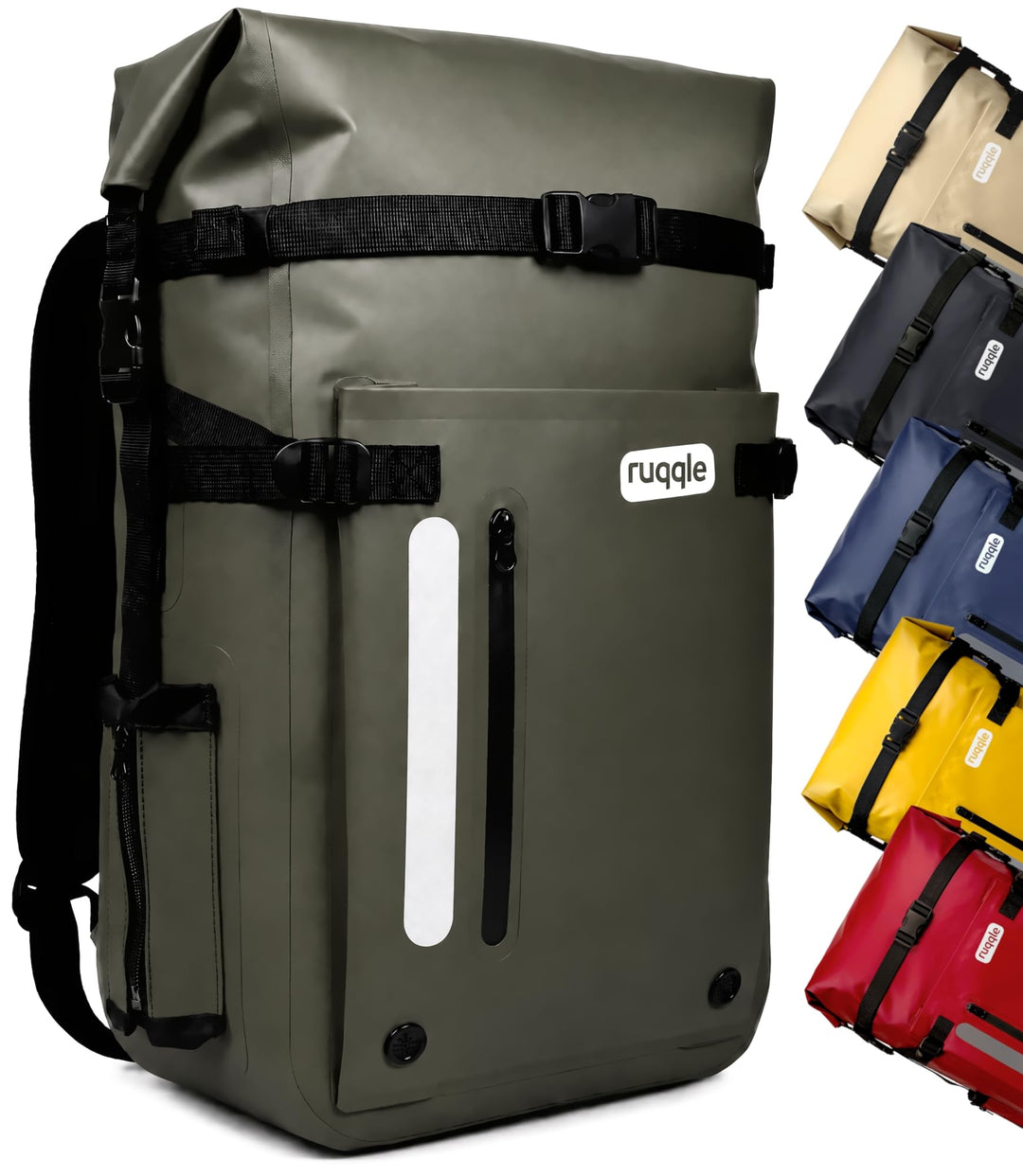Ruqqle Wasserdichter Rucksack, vielseitig, wasserdicht Tasche, Dry Bag 20/30/45 l, mit 3 Aussentasch
