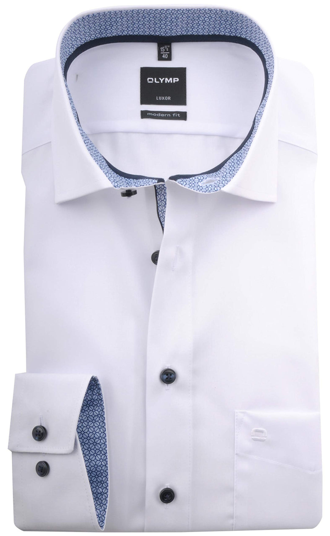 OLYMP Luxor modern fit Hemd extra Langer Arm Haifischkragen weiss 40 Weiss, 40 Weiss