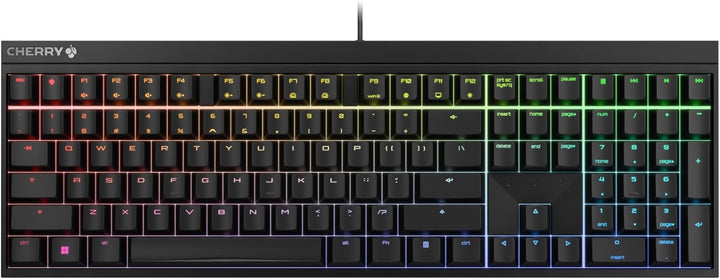 CHERRY MX 2.0S, Kabelgebundene Gaming-Tastatur mit RGB-Beleuchtung, EU-Layout (QWERTY), Designed in