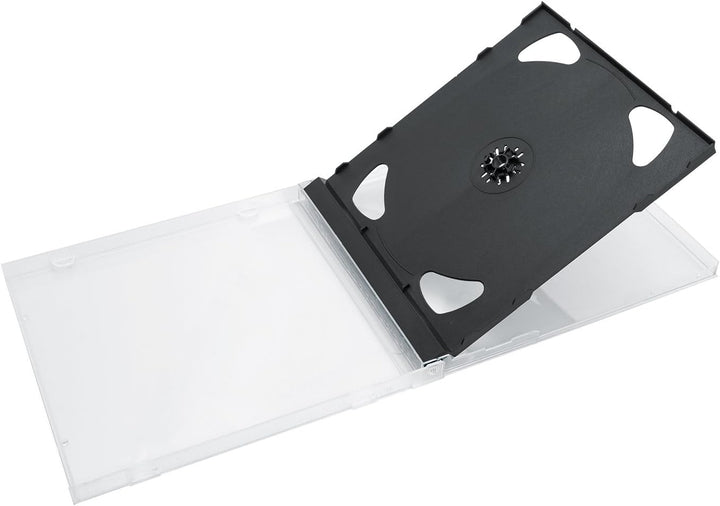 2er CD/DVD/Blu Ray Jewel Case Leerhüllen mit schwarzem Tray 10mm 50 Stück 50 Stück doppelt, 50 Stück