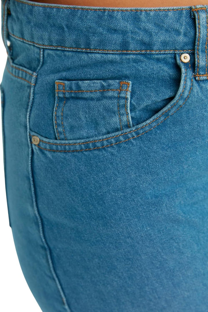 TRENDYOL Damen High Waist Plus Size Jeans 42 Hellblau, 42 Hellblau