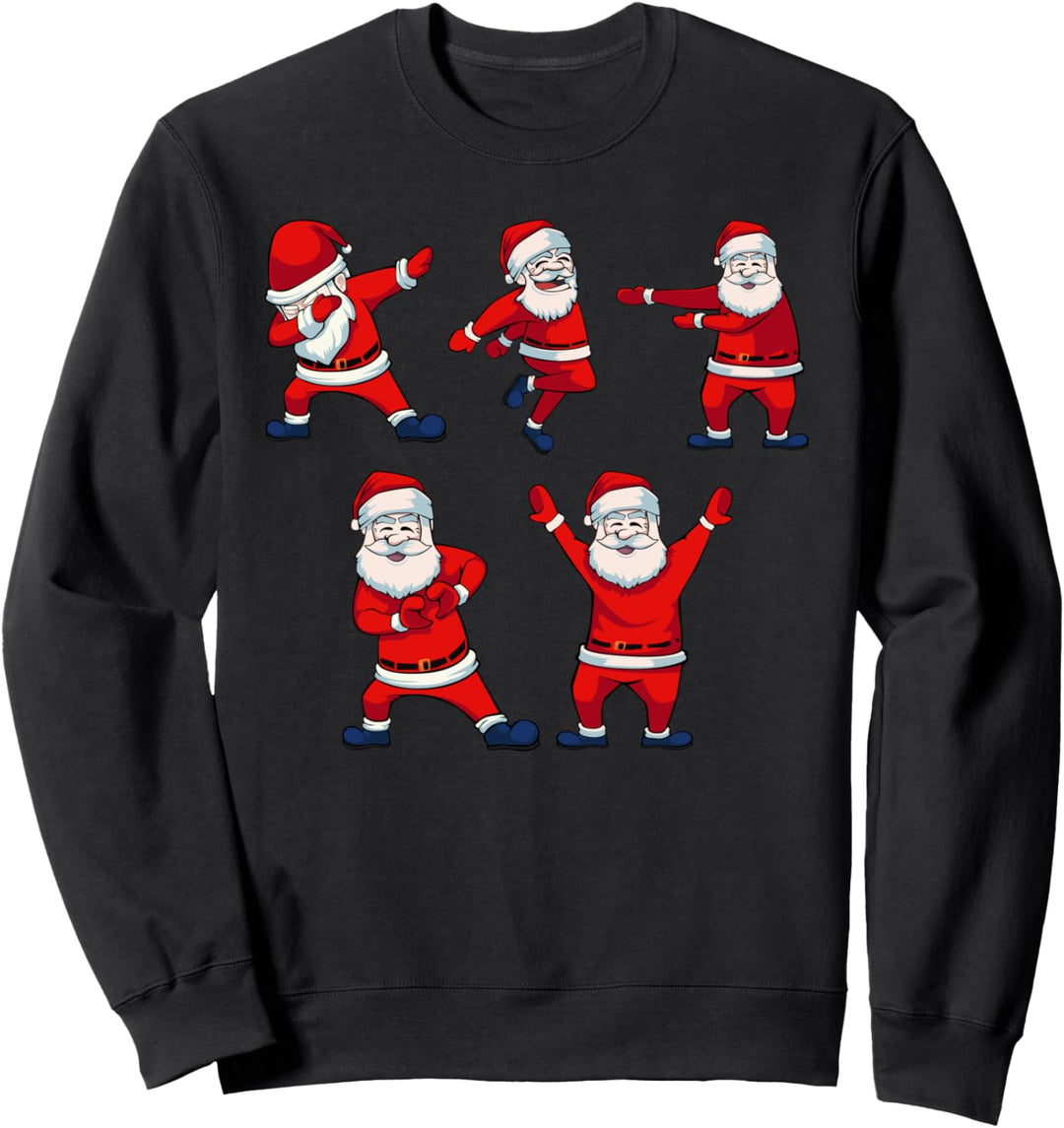 X-Mas Weihnachtspyjama mit Weihnachtsmann-Dabbing-Motiv, niedliche tanzende Zahnseide Sweatshirt