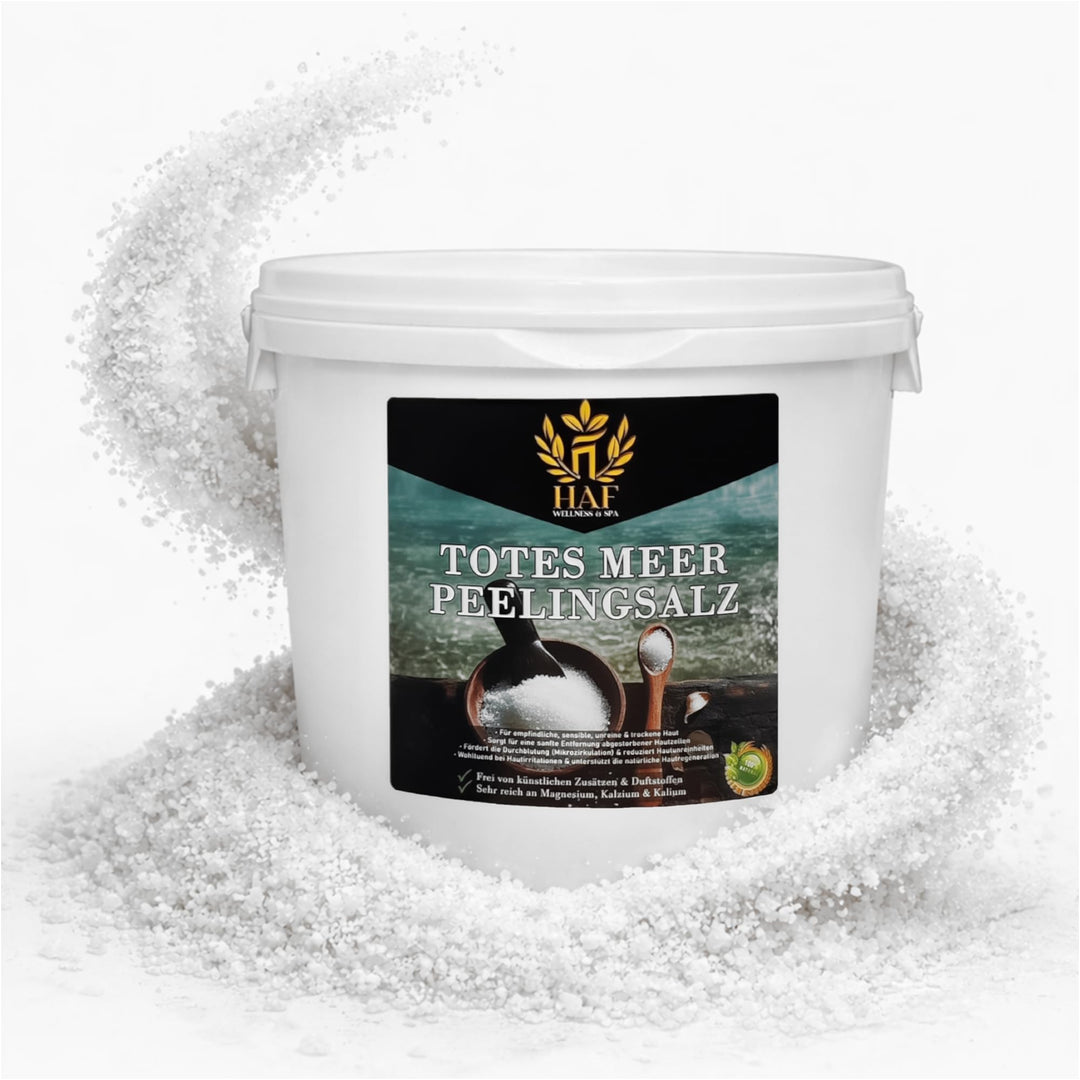HAF® Premium Totes Meer Peelingsalz für empfindliche & trockene Haut | 1 x 5 kg im Eimer | Salz Peel