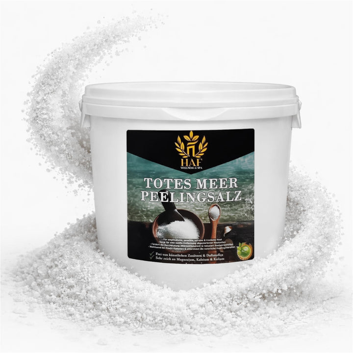HAF® Premium Totes Meer Peelingsalz für empfindliche & trockene Haut | 1 x 5 kg im Eimer | Salz Peel