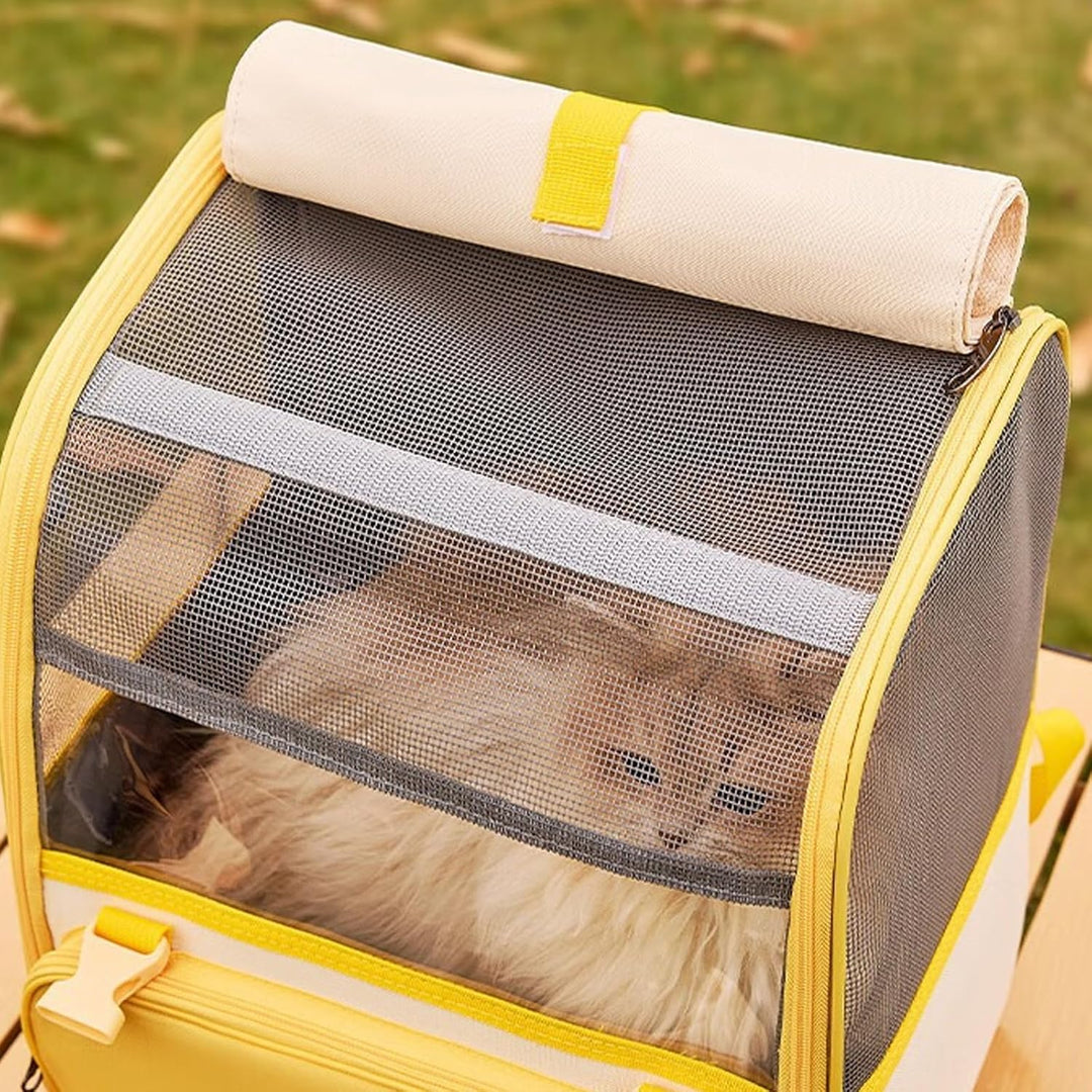 Katzenrucksack, Haustier Rucksack mit Netzfenster und Tragegriff, Tragbare und Faltbare Rucksack Hun