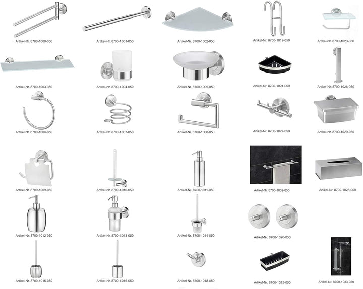 AMARE WC-Bürste, Silber, Edelstahlvase-Zylinder Edelstahl WC Bürste Zylinder, Edelstahl WC Bürste Zy