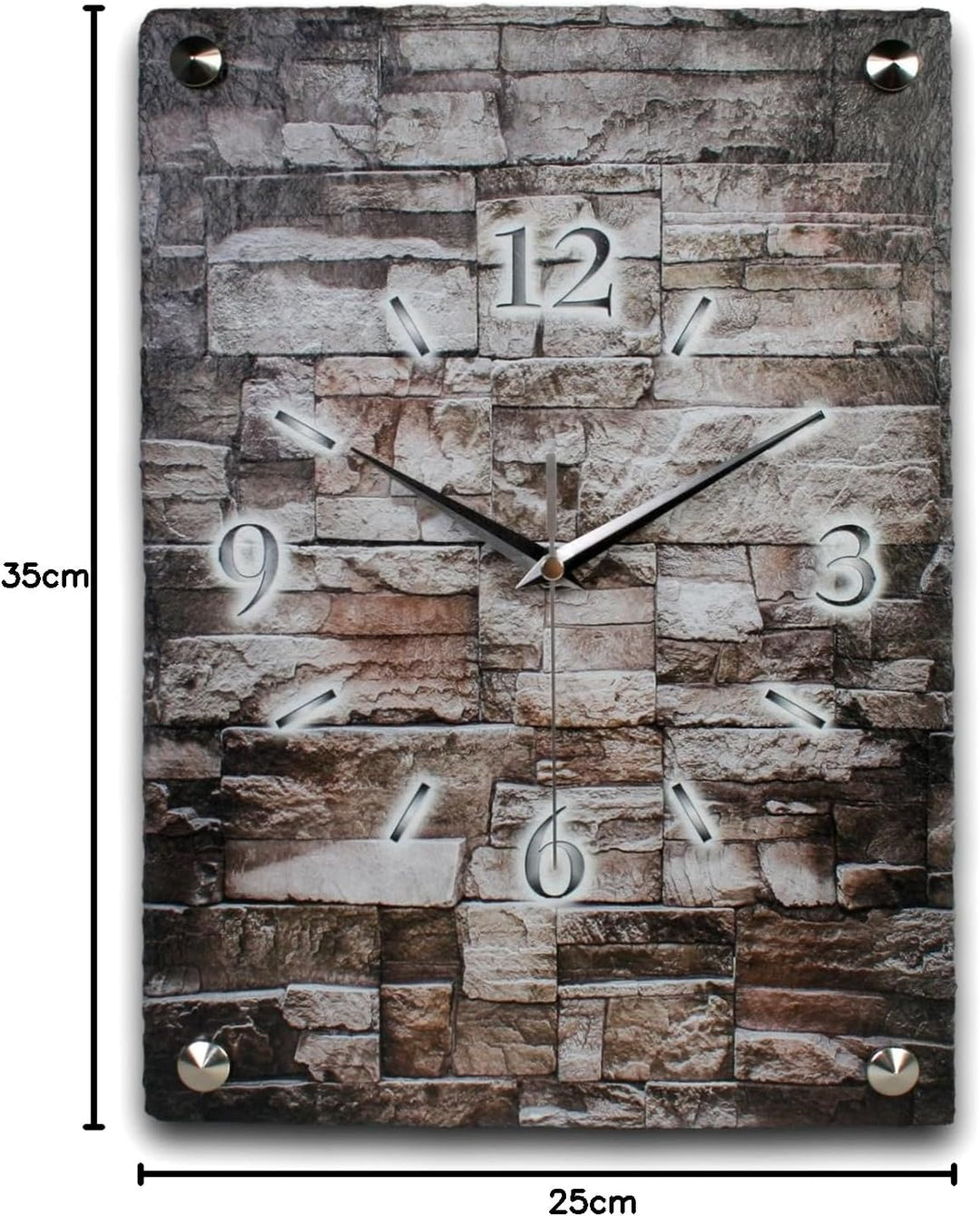 Kreative Feder Designer-Wanduhr aus Stein (Beton) mit flüsterleisem Funkuhrwerk - Stein Mauer