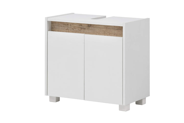 Schildmeyer Waschbeckenunterschrank 146316 Cosmo, 57 x 54,5 x 33 cm (BxHxT), weiss Mittel Weiss, Mit