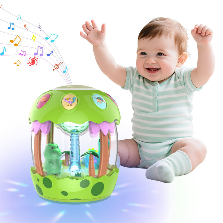 m zimoon Baby Spielzeug ab 6 Monate, Dinosaurier Drehender Projektor Kinderspielzeug mit Licht, Lust