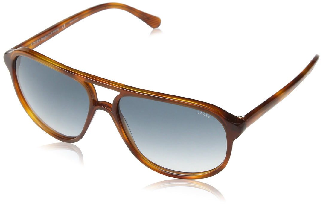 Lozza Unisex Sunglasses 58 Blau (Shiny Light Havana), 58 Blau (Shiny Light Havana)