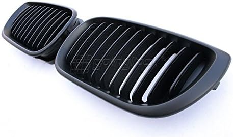 Kühler- Sport- Front- Rippen- Grill Schwarz Matt Eintragungsfrei Set Passend für BMW E46 Limousine T