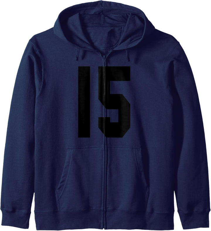 # 15 Team Sports Trikot vorne & hinten Number Player Fan Kapuzenjacke