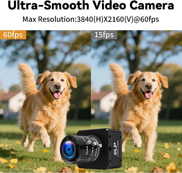 ELP USB 3.0 Webcam (60 fps),4K IMX678 Industriekamera für schlechte Lichtverhältnisse,3,6–10 mm 3-Fa