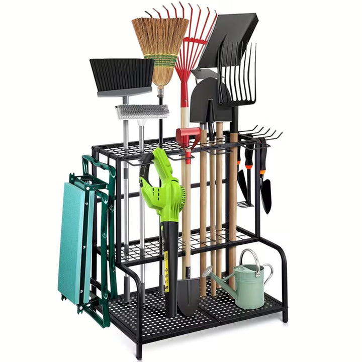 Gartenwerkzeug Organizer mit Füssen, Gartengeräte Halter aus Stahl