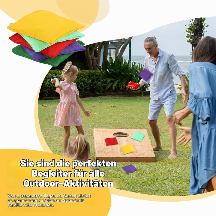 15 Stück Cornhole Säckchen - 10x10cm Wurfsäckchen Bohnensäckchen Set Sitzsäcke Werfen Bean Bags Wurf