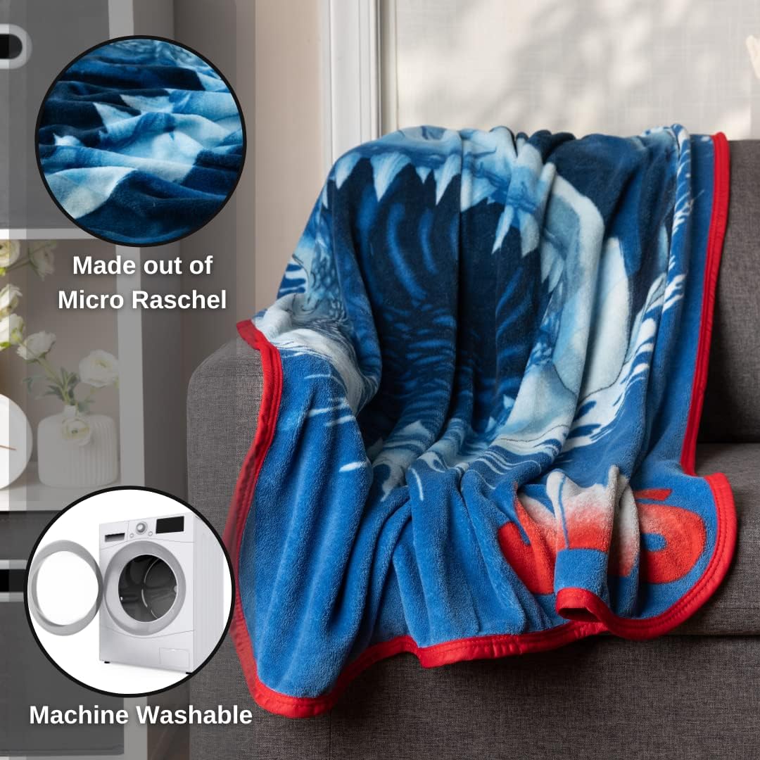 Franco Collectibles Jaws Bedding Überwurf, superweich, Mikro-Raschel, 116,8 x 152,4 cm, offizielles