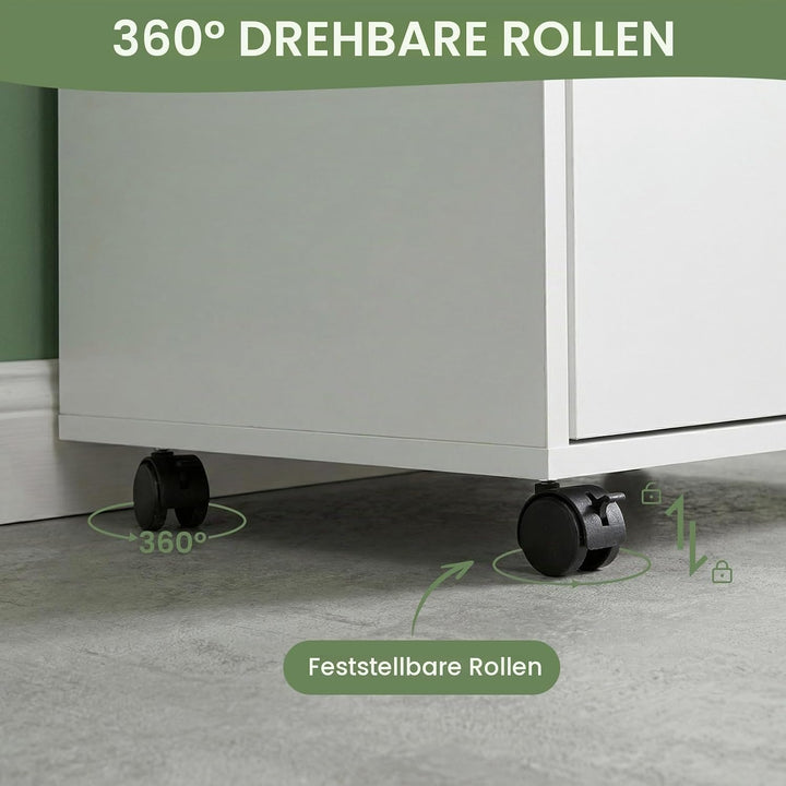 Aktenschrank Abschliessbar mit 3 Schubladen, 2 Offenen Fächern und Einer Tür, Abschliessbar Büroschr