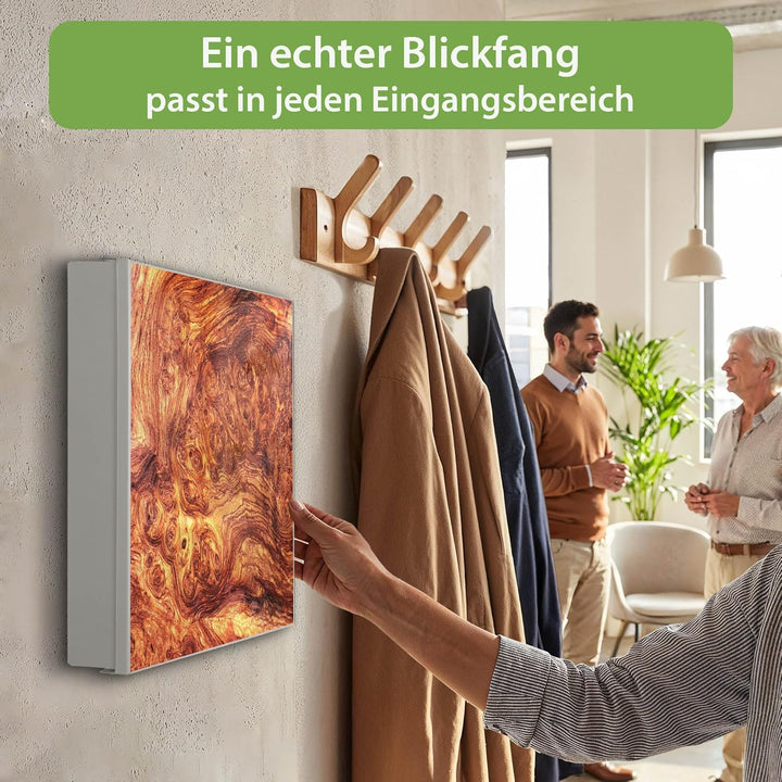 banjado Grosser Schlüsselkasten Glas - Schlüsselbox 30x30cm mit 50 Haken - Schlüsselkasten modern fü