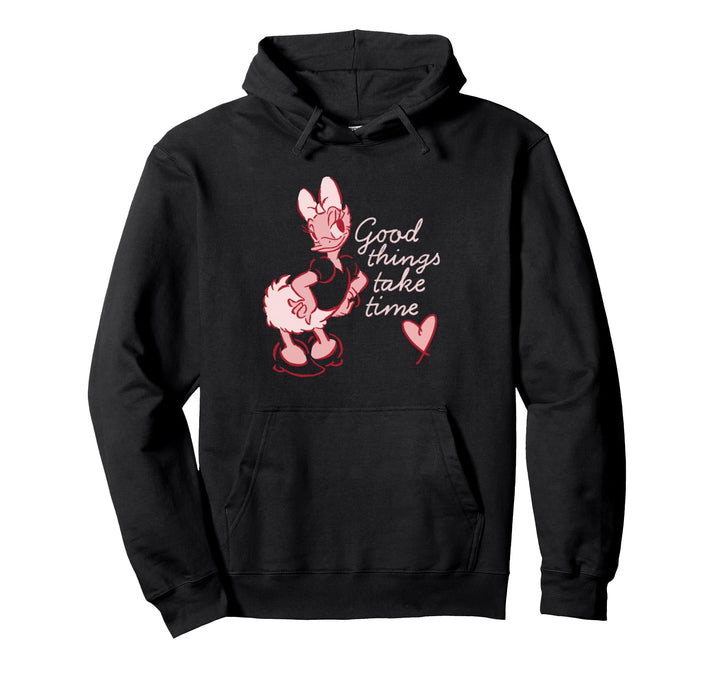 Disney Daisy Duck Retro Vintage Heart Good Things Take Time Pullover Hoodie