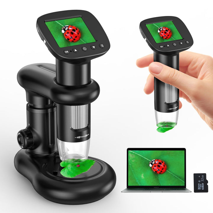 Microscope IMICHI Mikroskop für Kinder mit LCD Bildschirm 1000X grosse Vergrösserung klares Bild, ei