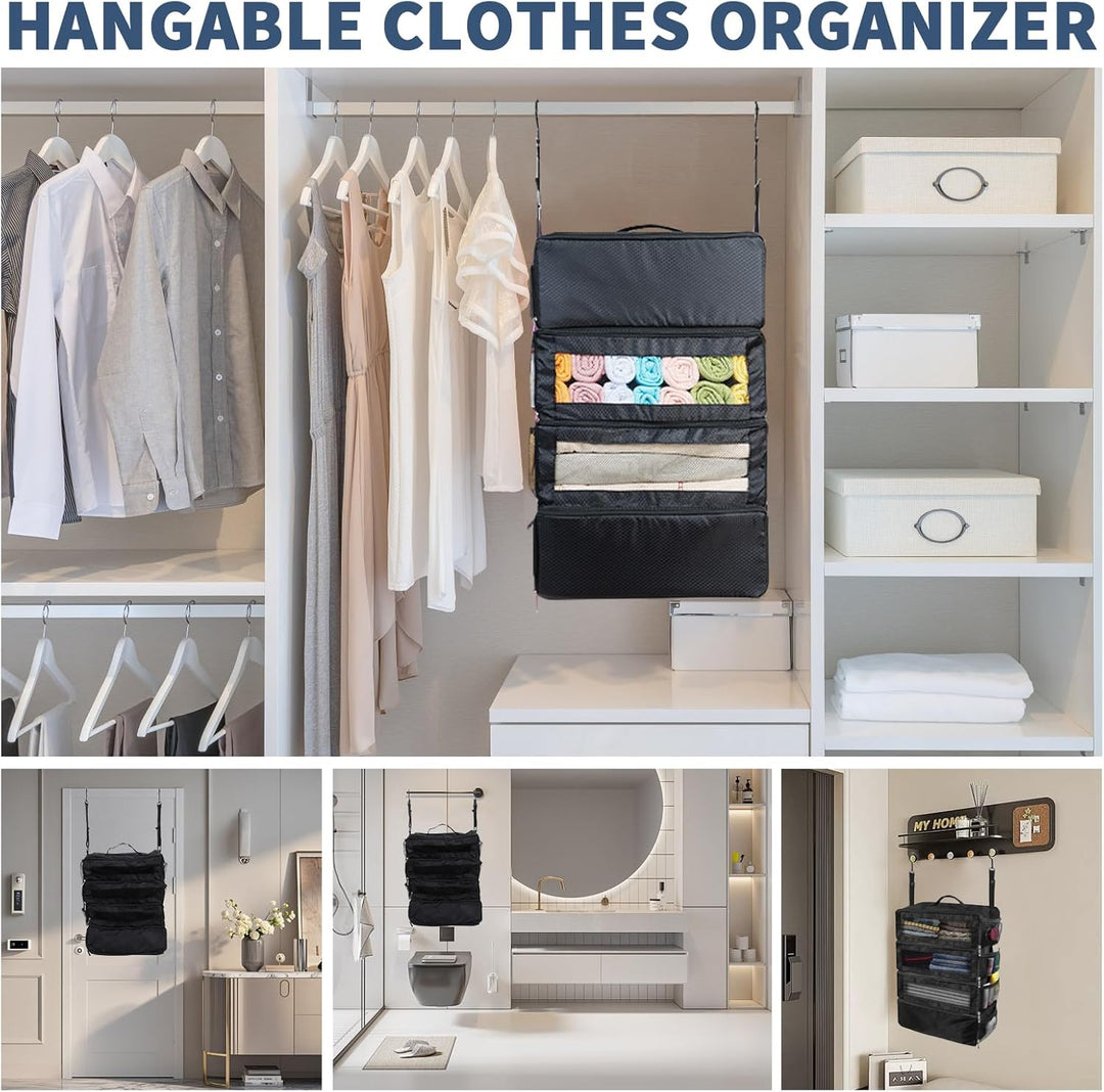 Hangable Clothes Organizer, grosse Kapazität faltbar multifunktionale Kleidung Aufbewahrungstasche,