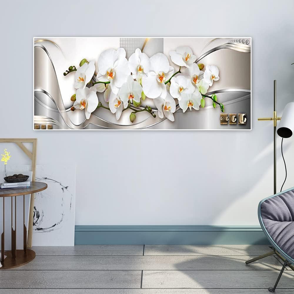 Diamantmalerei, Orchideen, grosse Bilder, 110 x 50 cm (innen 104 x 44 cm), Zahlenmalen, Orchideen, M
