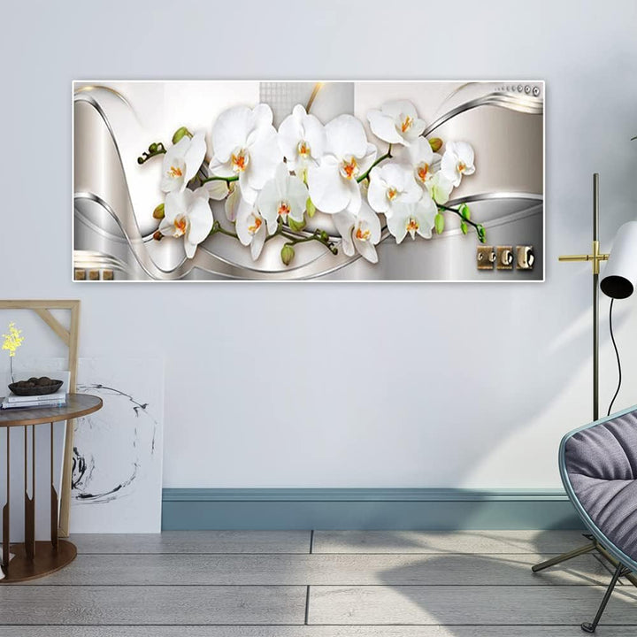 Diamantmalerei, Orchideen, grosse Bilder, 110 x 50 cm (innen 104 x 44 cm), Zahlenmalen, Orchideen, M