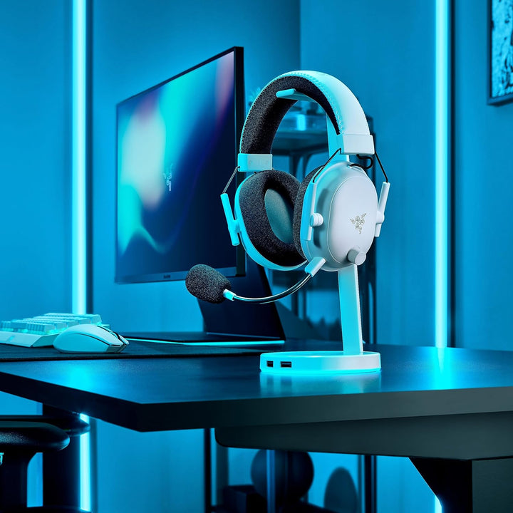 Razer Base Station V2 Chroma (Mercury) - Headset-Ständer mit USB-Hub und RGB-Beleuchtung (mit 7.1 Su