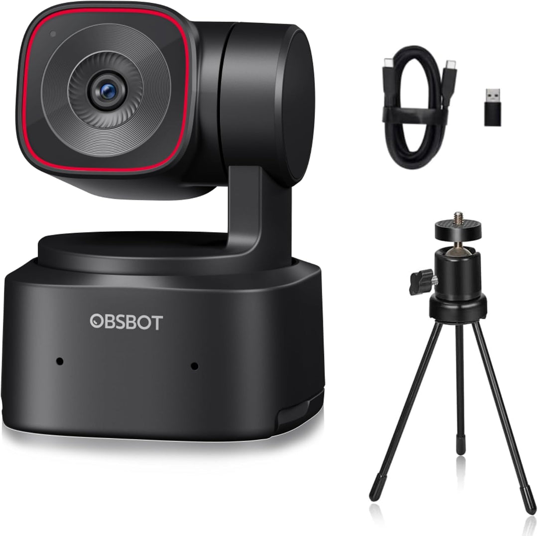 OBSBOT Tiny 2 Lite, PTZ 4K Webcam 1080P@60fps HDR, PC Kamera mit KI-Tracking, Mikros mit KI-Geräusch