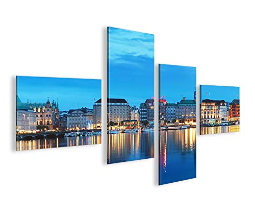 islandburner Bild Bilder auf Leinwand Alster Hamburg 4L XXL Poster Leinwandbild Wandbild Dekoartikel
