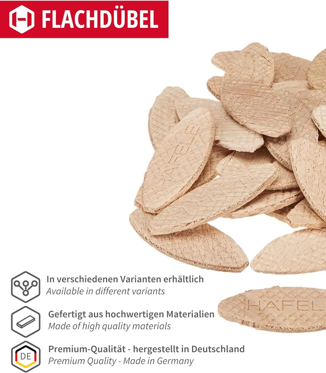 Gedotec Verbindungsplättchen Holz Grösse 10 Möbelverbinder Buche natur auch Lamello gennant | Flachd