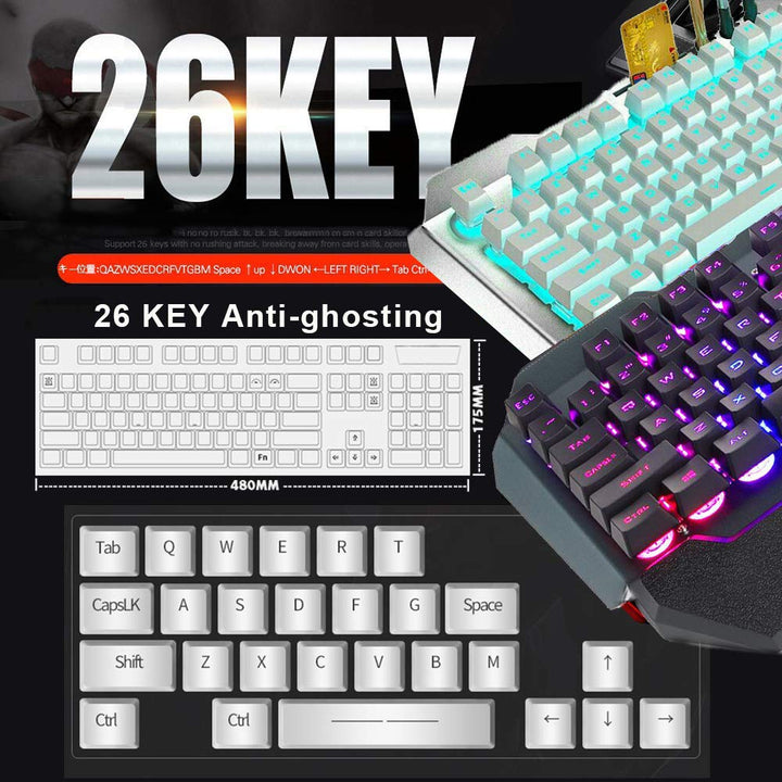 LexonElec Wireless 2.4G wiederaufladbare Tastatur Maus Set 3000mAh Grosse Kapazität Mechanisches Fee