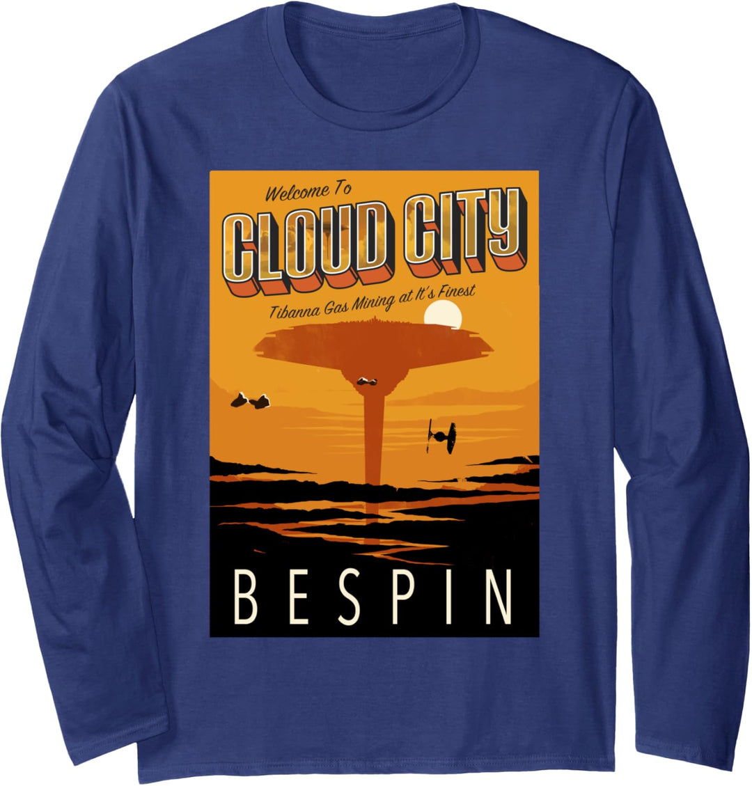 Star Wars Welcome To Cloud City Text Poster Langarmshirt