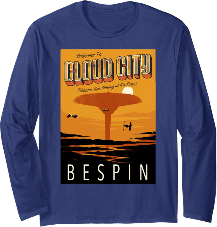 Star Wars Welcome To Cloud City Text Poster Langarmshirt