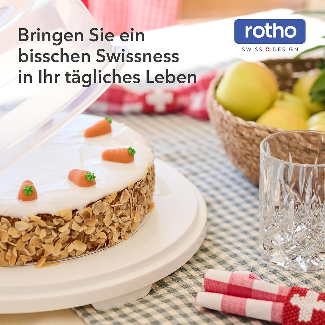 Rotho Fresh Tortenglocke hoch mit Trays, Kunststoff, Pink/Transparent, Nicht zutreffend, Pink/Transp