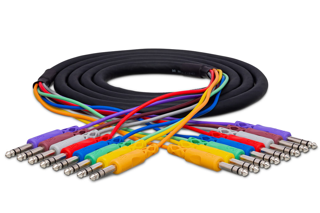 Hosa CSS-803, Balanced Snake, 1/4 in TRS to Same, 3 m mehrfarbig, kupfer