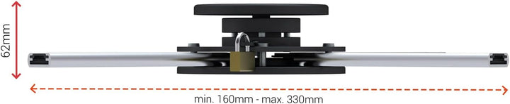 celexon Beamer-Deckenhalterung universal PS Ultraflat - Ultraflache Projektor-Halterung - 20kg Tragk